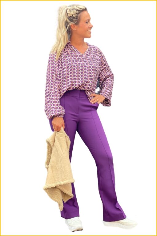 Aaiko - Broek Hanna vis - AAI220032 plum