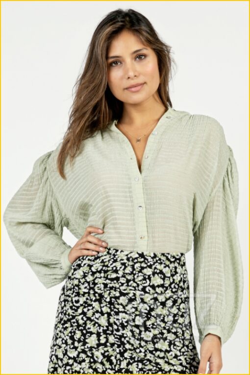 Aaiko - Blouse Soya vis -AAI220008 groen - Afbeelding 4