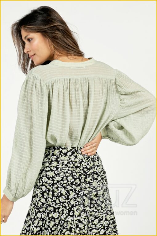 Aaiko - Blouse Soya vis -AAI220008 groen - Afbeelding 5