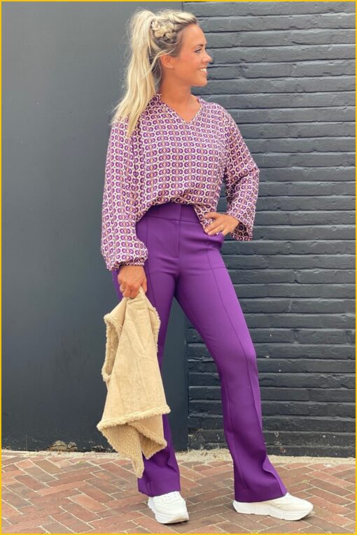 Aaiko - Broek Hanna vis - AAI220032 plum - Afbeelding 3