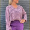 Aaiko - Blouse Deborah vis - AAI220033 plum