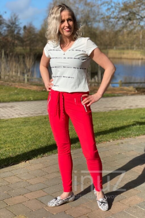 Broek ritsje rood -ZIP210013 rood