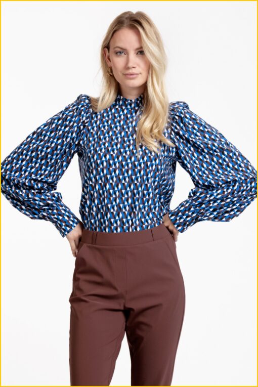 Studio Anneloes blouse beaulot diamond chestnut new cobalt (blauw)