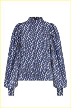 Studio Anneloes blouse beaulot diamond chestnut new cobalt (blauw)