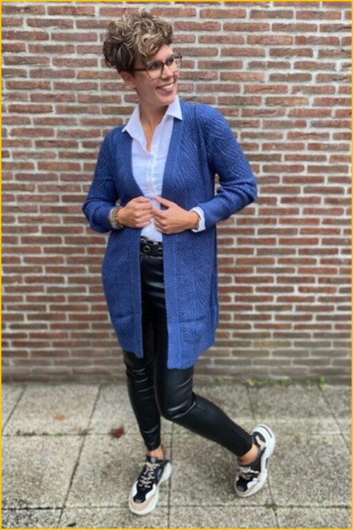 Object Cardigan Objnova bijou blue (blauw)