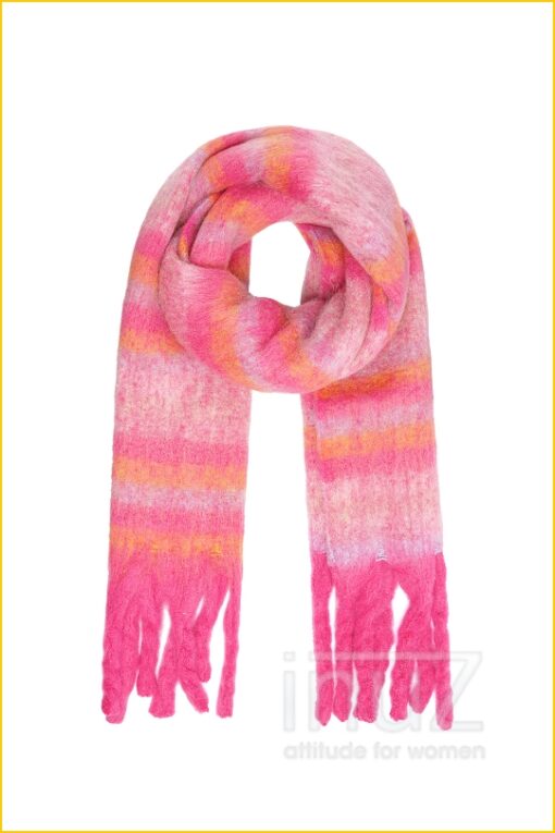 Inuz - Sjaal Stripe -YEH220004 fucsia