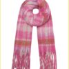 Sjaal winter geblokt roze - YEH220024 roze