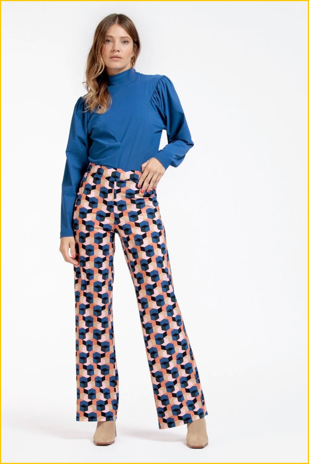 Marilon trousers - STU220068 big tiles multi color