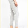 Broek Kylie crop ruit - FIU220006 soft grey check