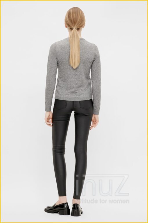 Coated broek -OBJ210137 zwart