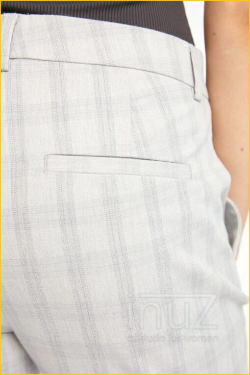 Broek Kylie crop ruit - FIU220006 soft grey check - Afbeelding 4
