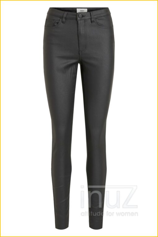 Coated broek -OBJ210137 zwart