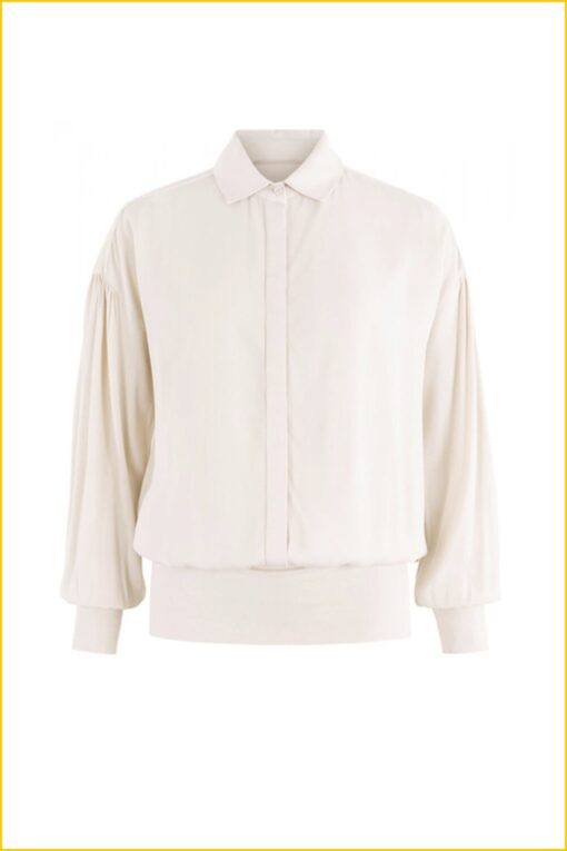 Moscow - Blouse Easton - MOS220037 wool white solid
