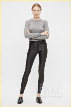 Alternative view of Coated broek -OBJ210137 zwart