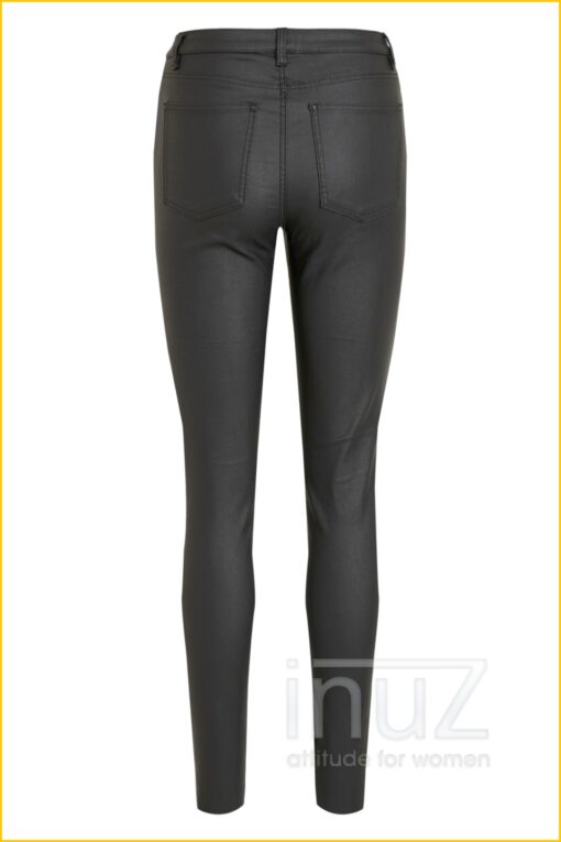 Coated broek -OBJ210137 zwart