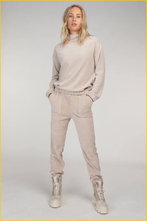 Broek Jordan - MOS220045 flax solid