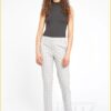Broek Kylie crop ruit - FIU220006 soft grey check
