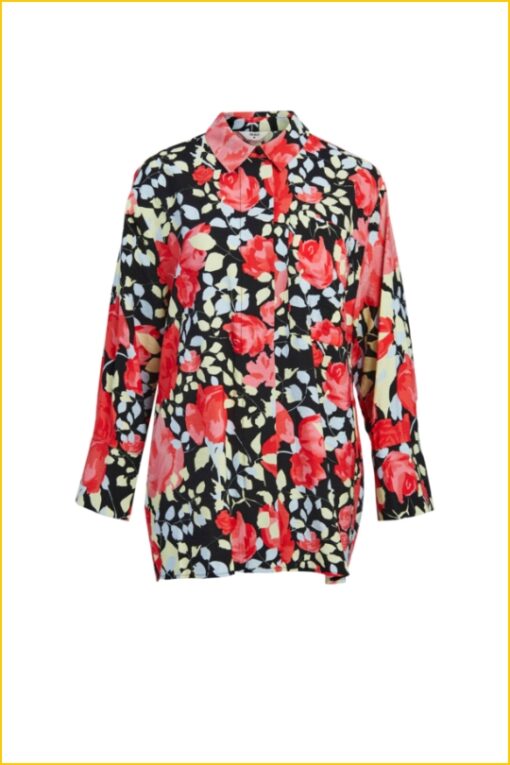 Blouse OBJLIMONE - OBJ230022 hot coral flowers