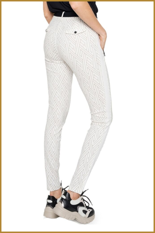 ZIP73 - Broek ritsjes print - ZIP230020 off-white/sand