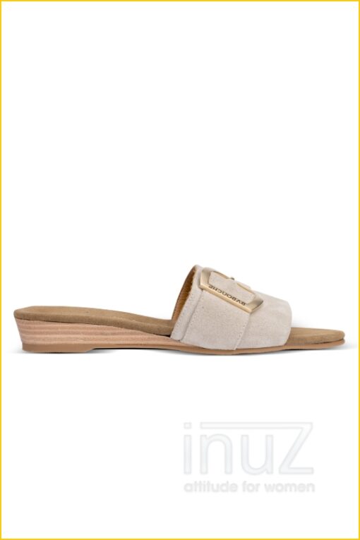 Babouche - Slipper met gesp suede - BAB220002 sand