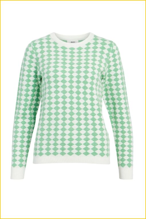 Object - Pullover OBJRAY - OBJ230021 fern green check - Afbeelding 2