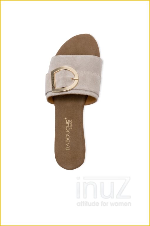 Babouche - Slipper met gesp suede - BAB220002 sand