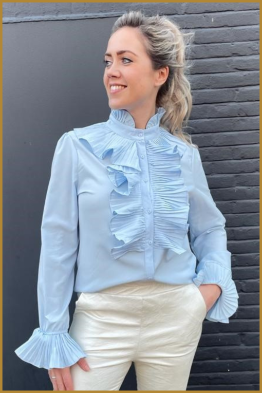 Blouse roesel - TUR230007 licht blauw