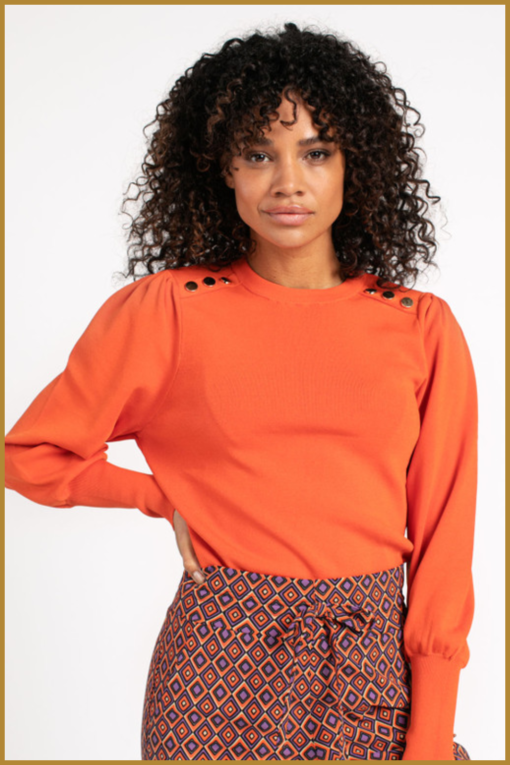 Studio Anneloes - Sasja button pullover - STU230003 orange