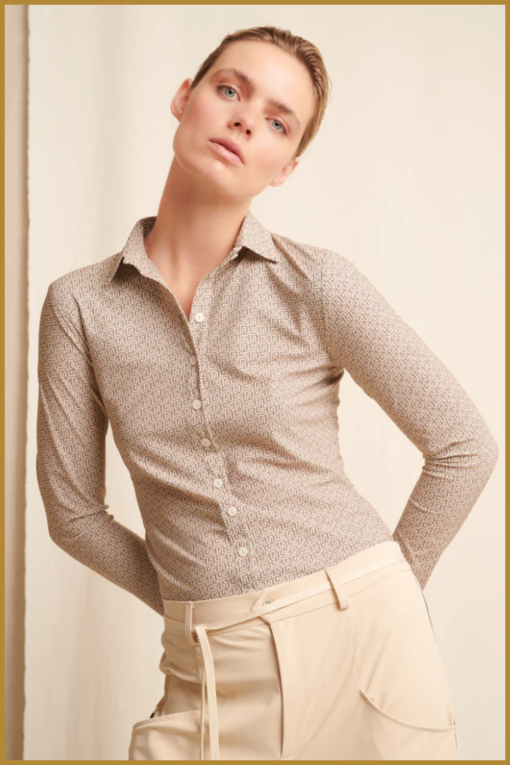 Blouse Kikkie - JAN230022 beige melange