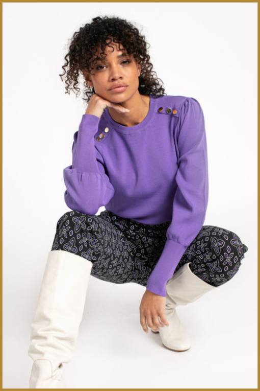 Studio Anneloes - Sasja button pullover - STU230002 purple