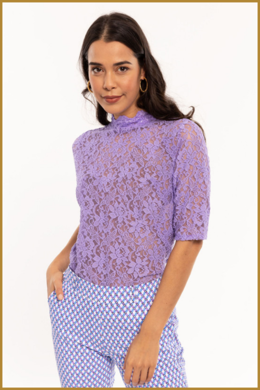 Studio Anneloes - Lovia lace top - Stu230016 lila