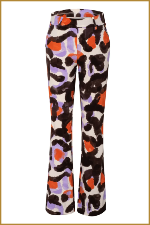 Aime Balance - Broek Harper flared - AIM230001 leonnoir print