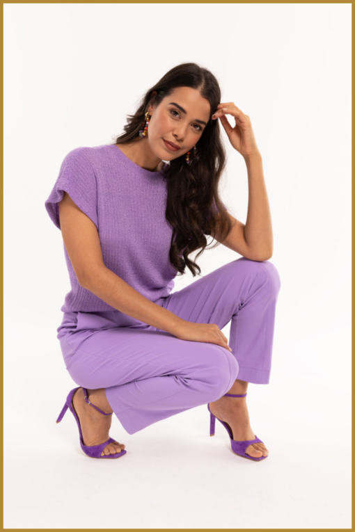 Studio Anneloes -  Archie bonded trousers - STU230013 lila - Afbeelding 3