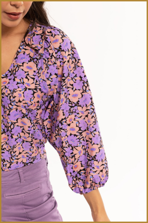 Studio Anneloes - Zaria flower shirt - STU230010 lila