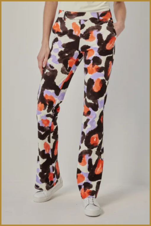 Aime Balance - Broek Harper flared - AIM230001 leonnoir print