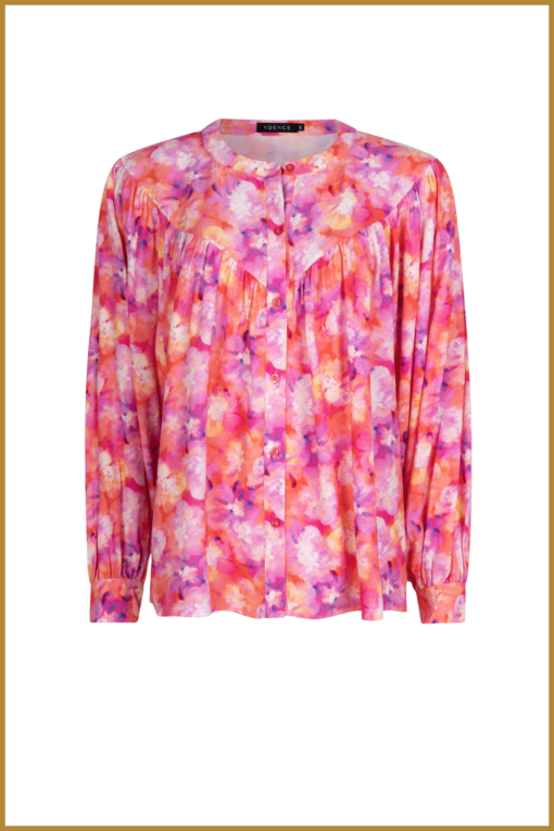 Ydence - Blouse Rian - YDE230010 peach print - Afbeelding 2