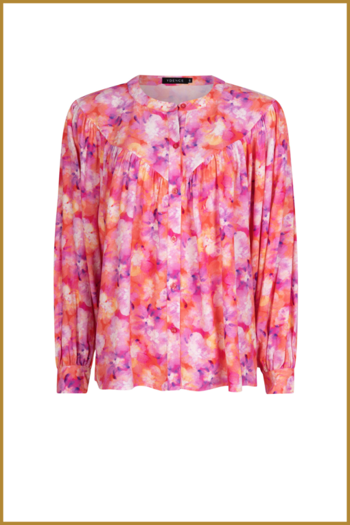 Ydence - Blouse Rian - YDE230010 peach print