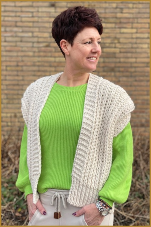 INUZ - Trui Alie -AMB230005 appelgroen - Afbeelding 2