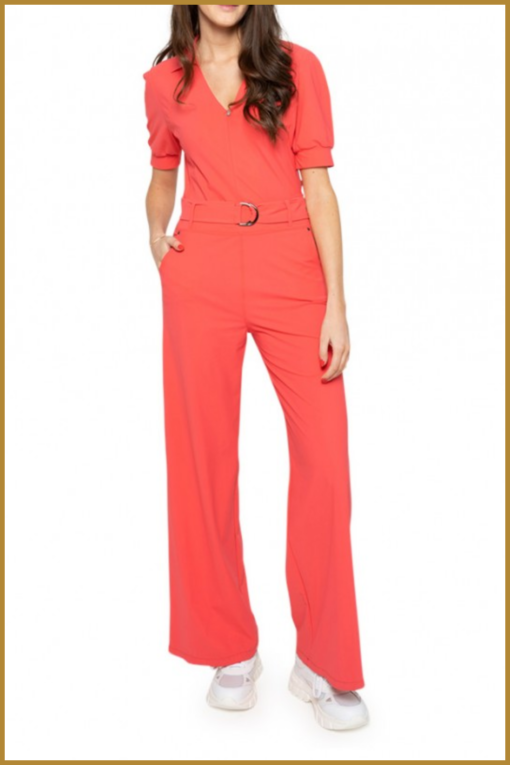 ZIP73 - Jumpsuit v-hals - ZIP230014 koraal