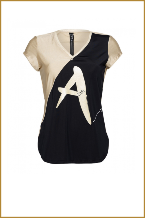 ZIP73 - Top v-hals - ZIP230017 zwart/goud - Afbeelding 2