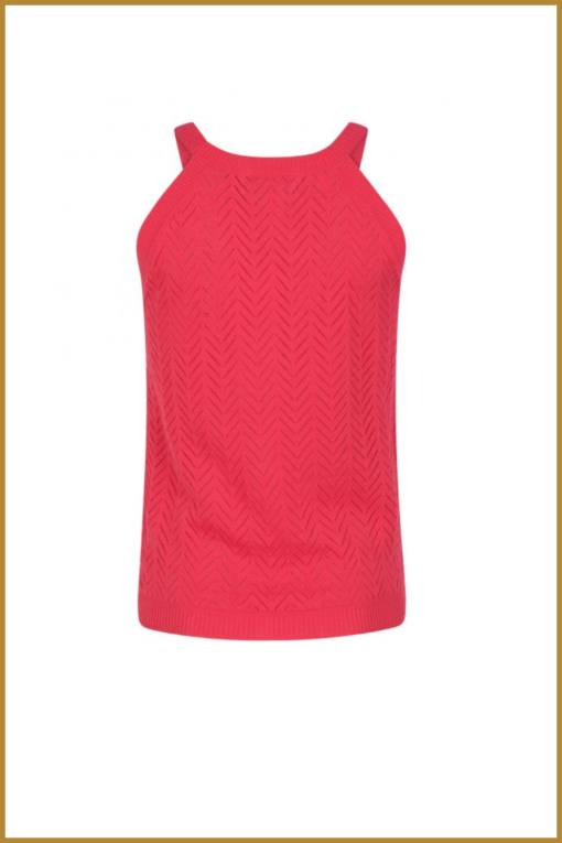 YDENCE - Knitted top Sofie - YDE230021 rouge red - Afbeelding 2