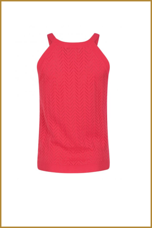 YDENCE - Knitted top Sofie - YDE230021 rouge red