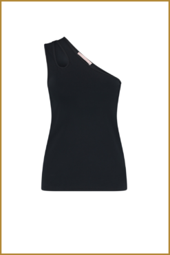 Alternative view of STUDIO ANNELOES - Stefanie one shoulder top dark blue - STU230036