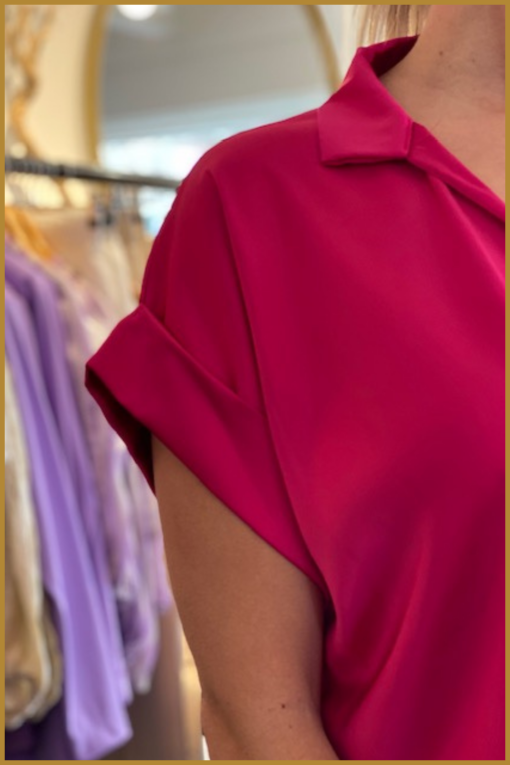 INUZ- Blouse Roma fucsia - BHA230033 - Afbeelding 2