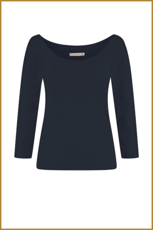 STUDIO ANNELOES -  Quinny bootneck pullover dark blue - STU230035 - Afbeelding 2