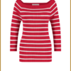 STUDIO ANNELOES - Diede stripe bootneck pullover red white - STU230043