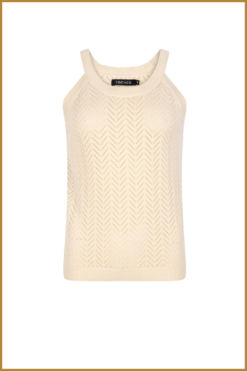 YDENCE -  Knitted top Sofie - YDE230020 ecru