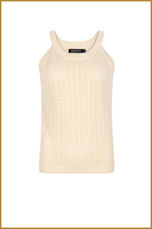 YDENCE -  Knitted top Sofie - YDE230020 ecru