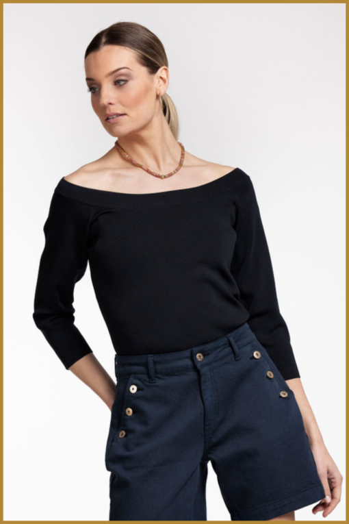 STUDIO ANNELOES -  Quinny bootneck pullover dark blue - STU230035