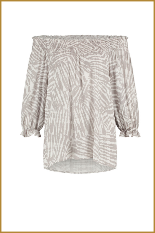 STUDIO ANNELOES - Alicia voile smoq top taupe - STU230060 - Afbeelding 2